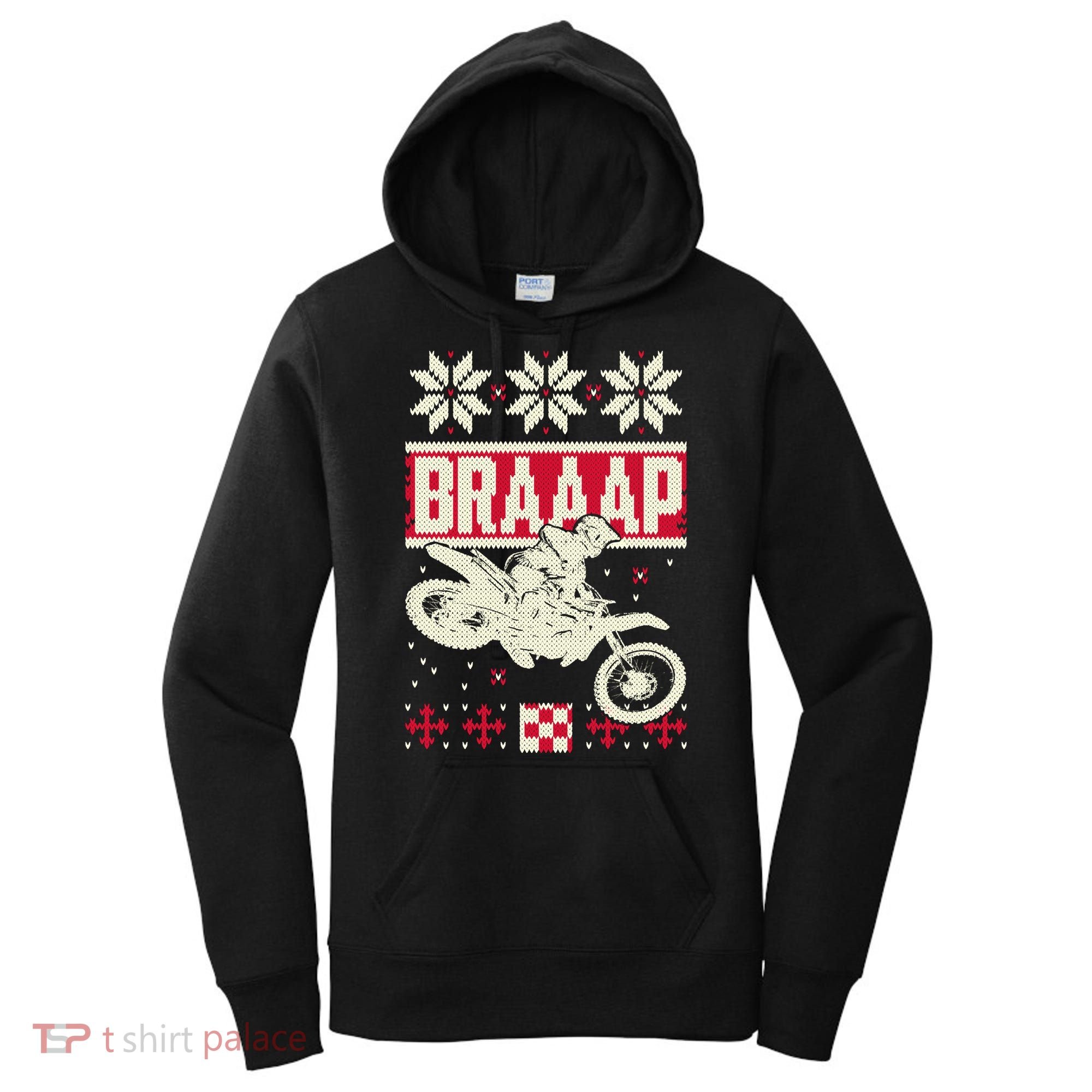 Braaap Ugly Christmas sweater motocross dirt bike Women's Hoodie