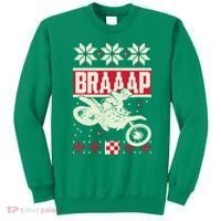 Braaap Ugly Christmas sweater motocross dirt bike Sweatshirt thumb 0