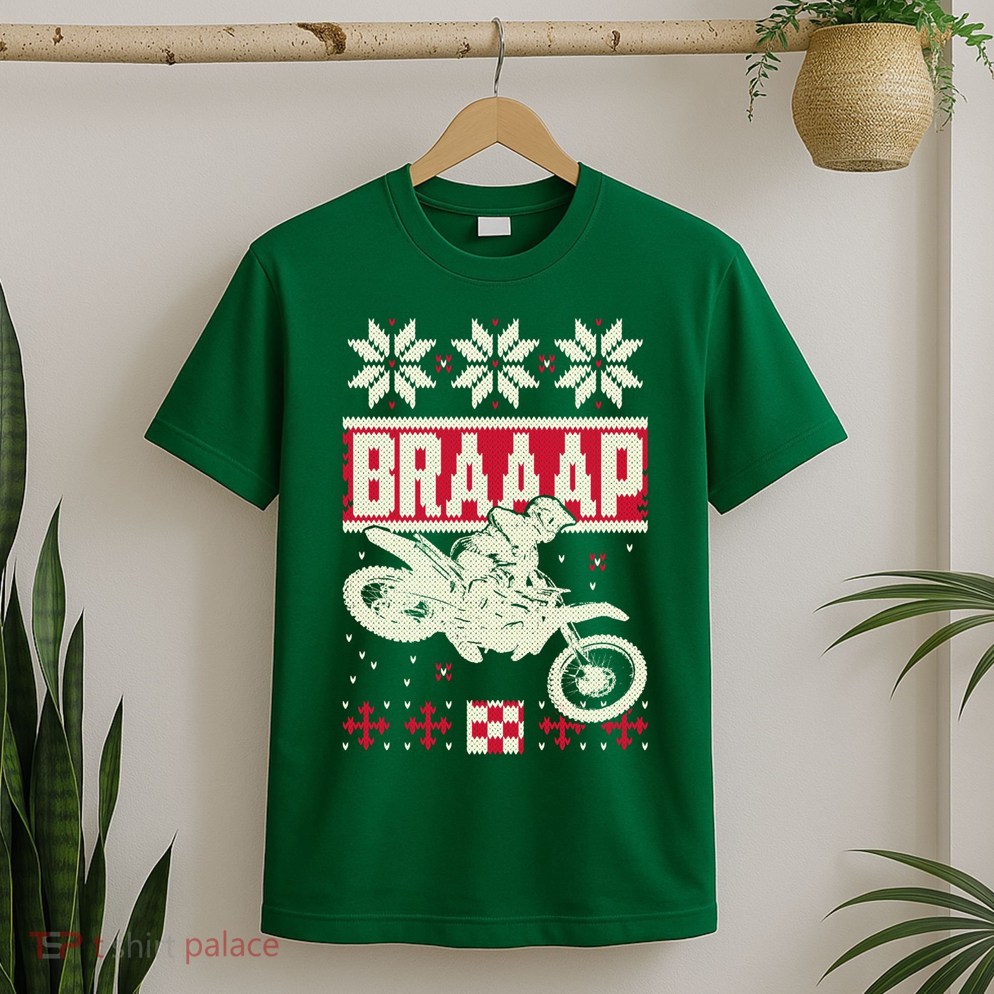 Braaap Ugly Christmas sweater motocross dirt bike T-Shirt