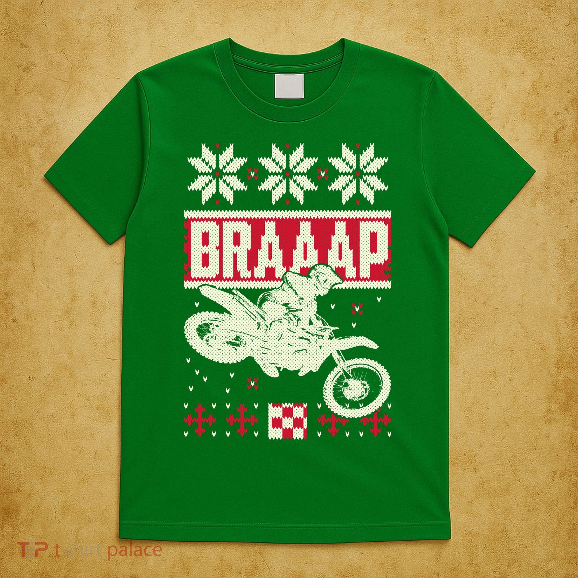 Braaap Ugly Christmas sweater motocross dirt bike T-Shirt
