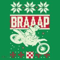 Braaap Ugly Christmas sweater motocross dirt bike Coaster thumb 2