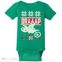 Braaap Ugly Christmas sweater motocross dirt bike Baby Bodysuit thumb 0