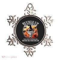 Buckle Up Buttercup You Just Flipped My Witch Switch Halloween Cat Ornament thumb 0