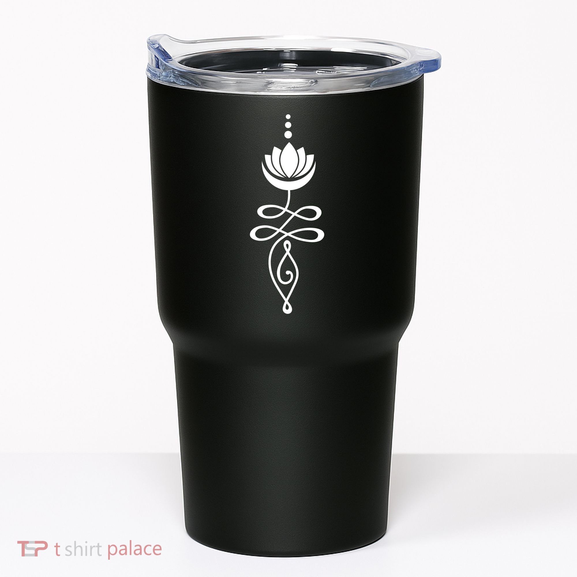 Buddhist Crescent Moon And Lotus Flower Tumbler