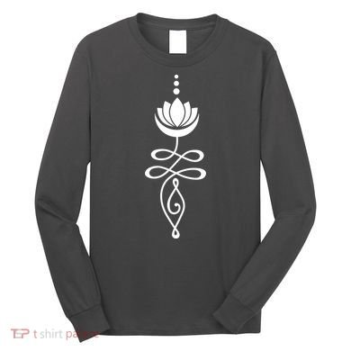 Buddhist Crescent Moon And Lotus Flower Long Sleeve Shirt