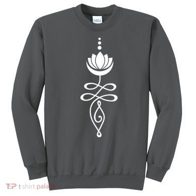 Buddhist Crescent Moon And Lotus Flower Sweatshirt