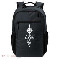 Buddhist Crescent Moon And Lotus Flower Backpack thumb 0