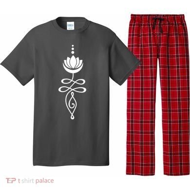 Buddhist Crescent Moon And Lotus Flower Pajama Set
