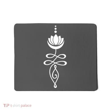 Buddhist Crescent Moon And Lotus Flower Mousepad