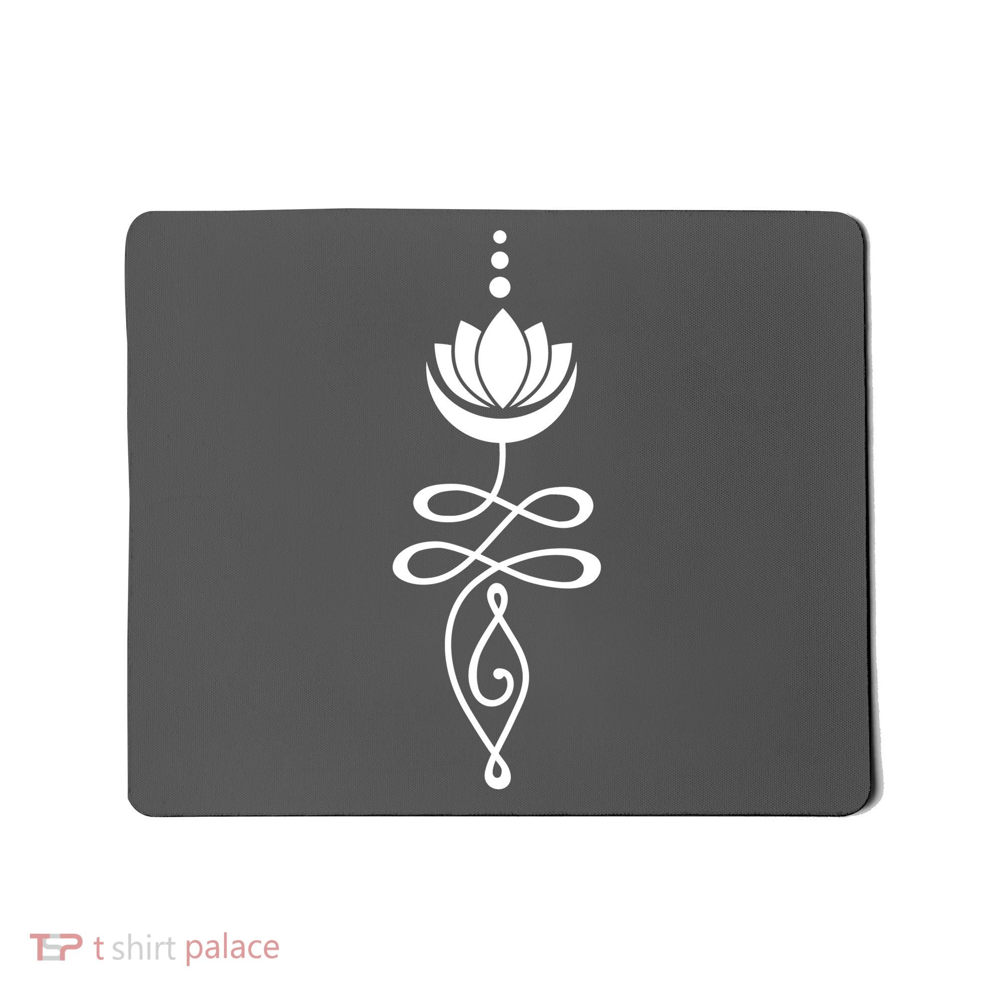 Buddhist Crescent Moon And Lotus Flower Mousepad
