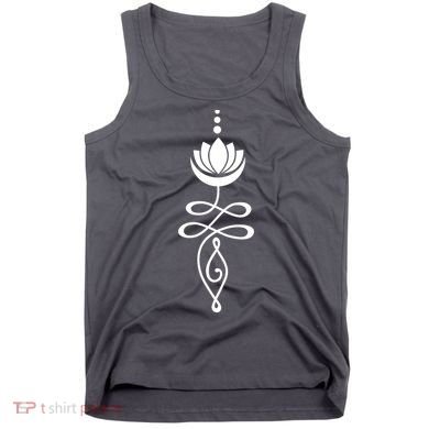 Buddhist Crescent Moon And Lotus Flower Tank Top