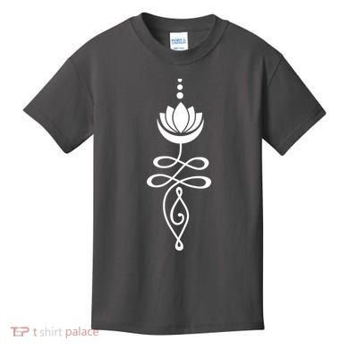Buddhist Crescent Moon And Lotus Flower Kids T-Shirt
