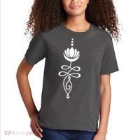 Buddhist Crescent Moon And Lotus Flower Kids T-Shirt thumb 2