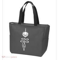 Buddhist Crescent Moon And Lotus Flower Tote Bag thumb 3
