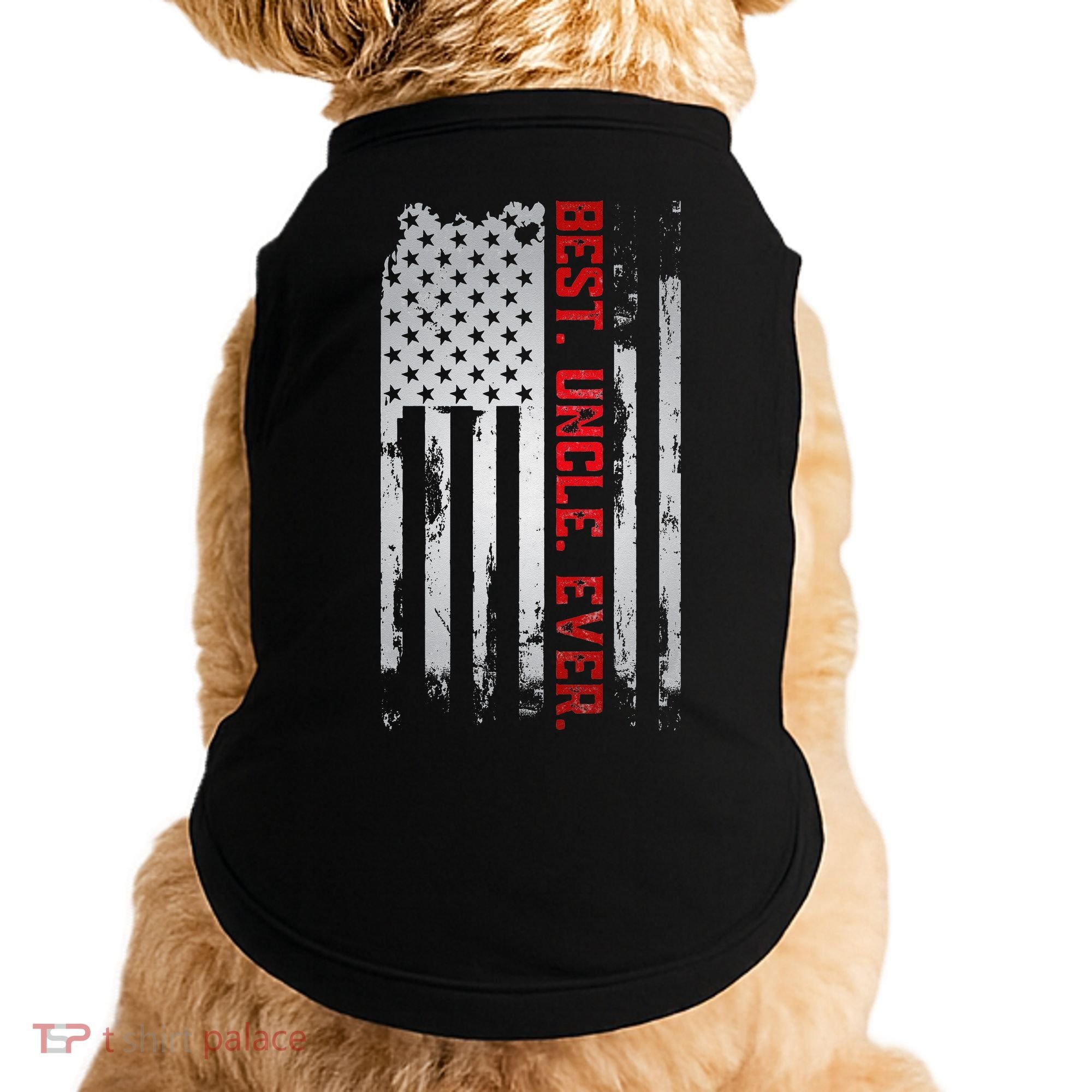 Best Uncle Ever American USA flag Father’s Day gift for Dad Doggie Tank