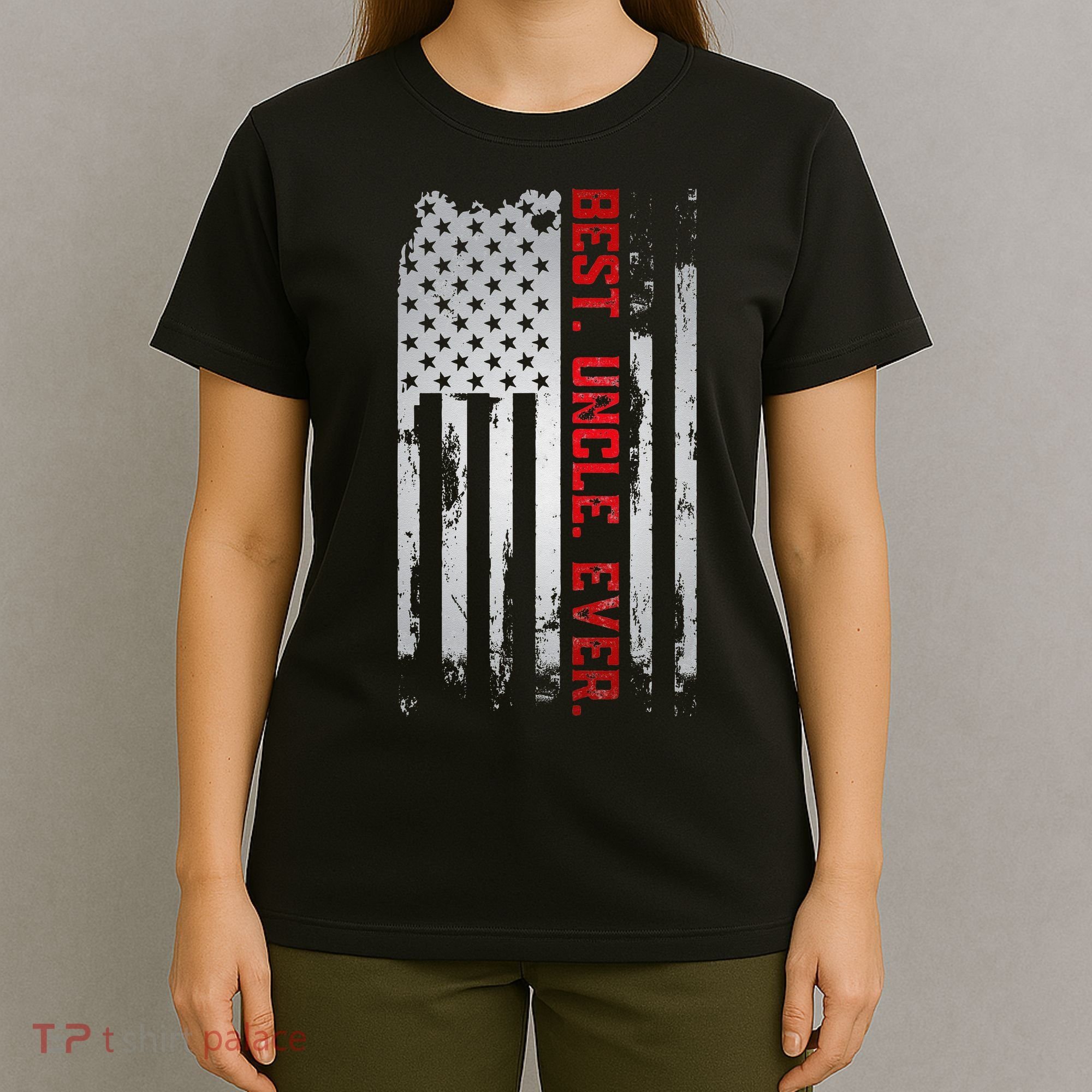 Best Uncle Ever American USA flag Father’s Day gift for Dad T-Shirt