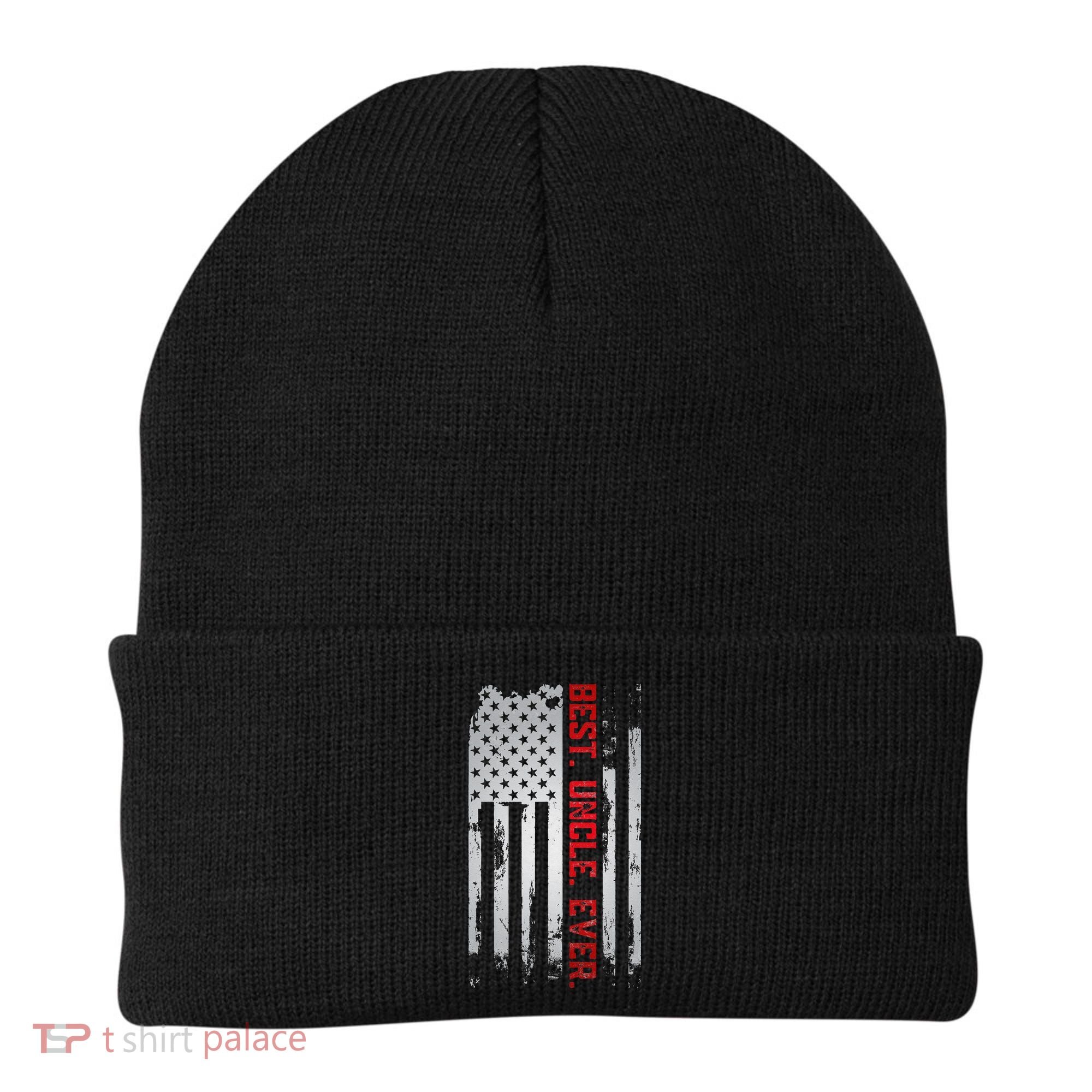 Best Uncle Ever American USA flag Father’s Day gift for Dad Beanie