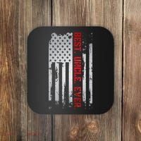 Best Uncle Ever American USA flag Father’s Day gift for Dad Coaster thumb 0