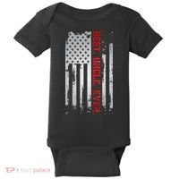 Best Uncle Ever American USA flag Father’s Day gift for Dad Baby Bodysuit thumb 0