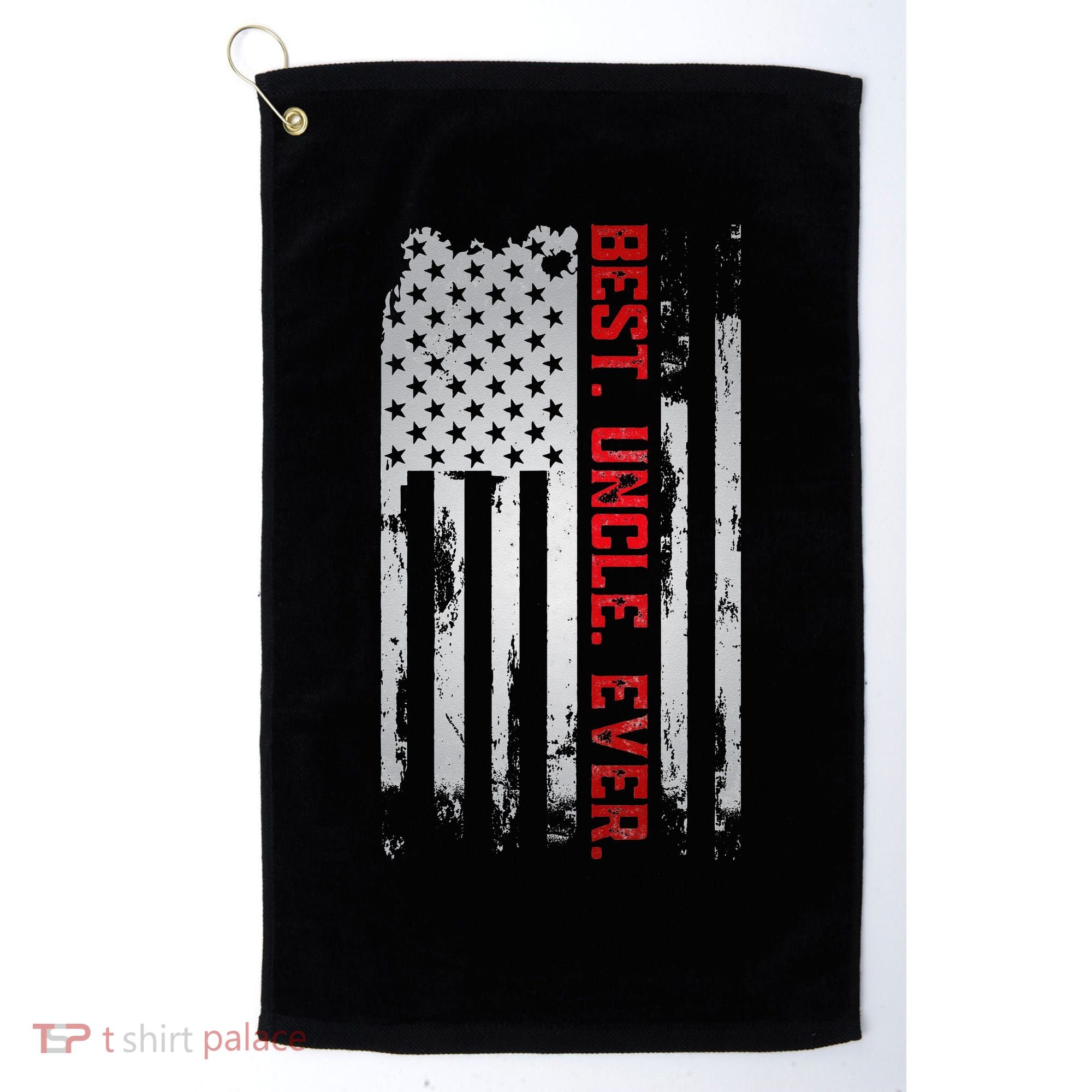 Best Uncle Ever American USA flag Father’s Day gift for Dad Golf Towel