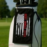 Best Uncle Ever American USA flag Father’s Day gift for Dad Golf Towel thumb 2