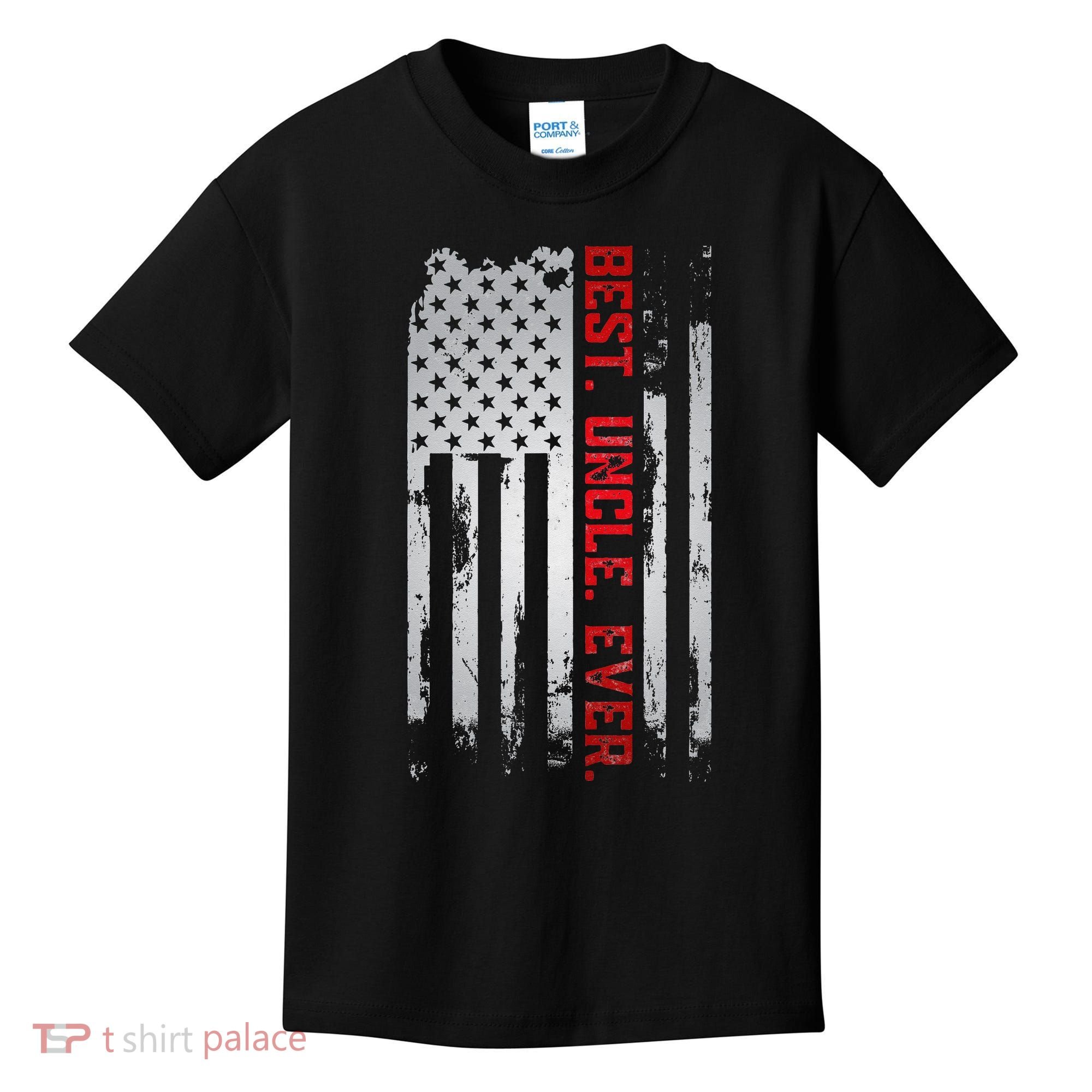 Best Uncle Ever American USA flag Father’s Day gift for Dad Kids T-Shirt