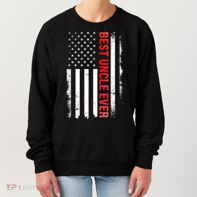 Best Uncle Ever USA Flag Funny Uncle Women's Sweatshirt