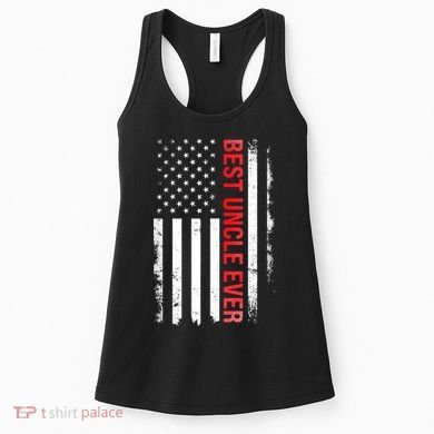 Best Uncle Ever USA Flag Funny Uncle Women's Tank Top
