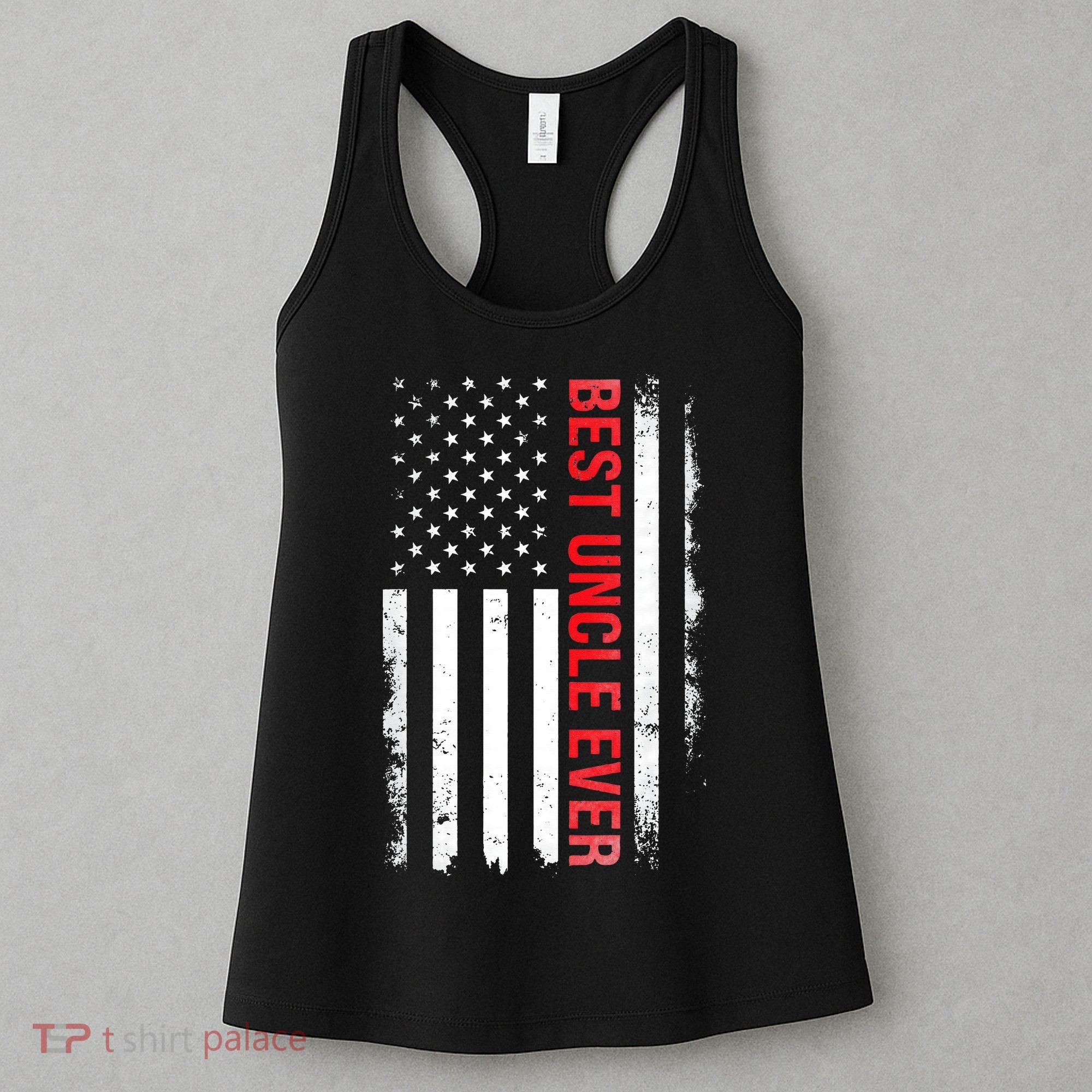 Best Uncle Ever USA Flag Funny Uncle Women's Tank Top