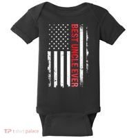 Best Uncle Ever USA Flag Funny Uncle Baby Bodysuit thumb 0