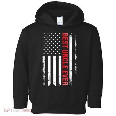 Best Uncle Ever USA Flag Funny Uncle Toddler Hoodie