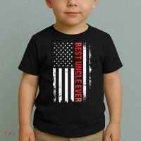 Best Uncle Ever USA Flag Funny Uncle Toddler T-Shirt thumb 2