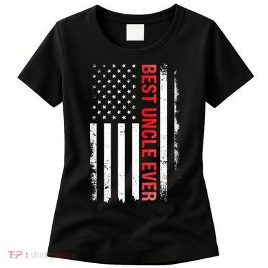 Best Uncle Ever USA Flag Funny Uncle Women's T-Shirt