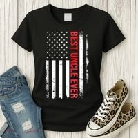 Best Uncle Ever USA Flag Funny Uncle Women's T-Shirt thumb 3