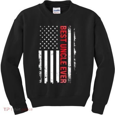 Best Uncle Ever USA Flag Funny Uncle Kids Sweatshirt