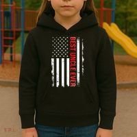 Best Uncle Ever USA Flag Funny Uncle Kids Hoodie thumb 3