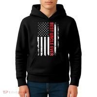 Best Uncle Ever USA Flag Funny Uncle Kids Hoodie thumb 4