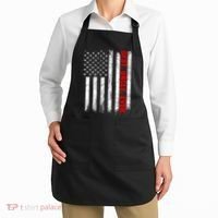 Best Uncle Ever Usa Flag Fathers Day Firefighter Red Line Apron thumb 2