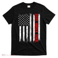 Best Uncle Ever Usa Flag Fathers Day Firefighter Red Line T-Shirt thumb 0