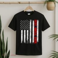 Best Uncle Ever Usa Flag Fathers Day Firefighter Red Line T-Shirt thumb 2