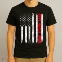 Best Uncle Ever Usa Flag Fathers Day Firefighter Red Line T-Shirt thumb 3