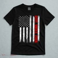 Best Uncle Ever Usa Flag Fathers Day Firefighter Red Line T-Shirt thumb 5