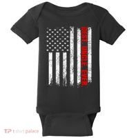 Best Uncle Ever Usa Flag Fathers Day Firefighter Red Line Baby Bodysuit thumb 0