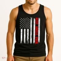 Best Uncle Ever Usa Flag Fathers Day Firefighter Red Line Tank Top thumb 3
