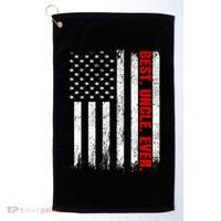 Best Uncle Ever Usa Flag Fathers Day Firefighter Red Line Golf Towel thumb 0