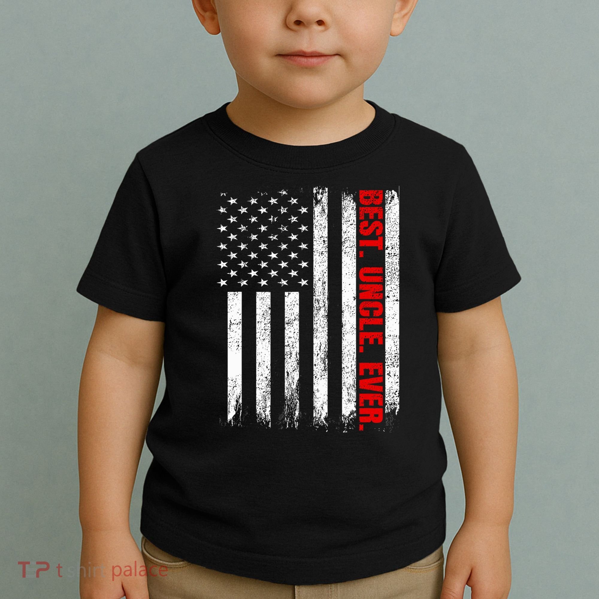 Best Uncle Ever Usa Flag Fathers Day Firefighter Red Line Toddler T-Shirt
