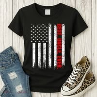 Best Uncle Ever Usa Flag Fathers Day Firefighter Red Line Women's T-Shirt thumb 3