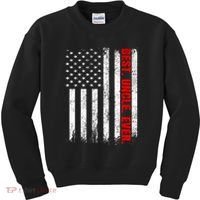 Best Uncle Ever Usa Flag Fathers Day Firefighter Red Line Kids Sweatshirt thumb 0