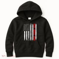 Best Uncle Ever Usa Flag Fathers Day Firefighter Red Line Kids Hoodie thumb 0