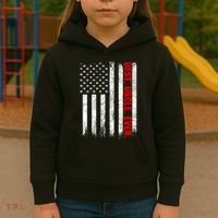 Best Uncle Ever Usa Flag Fathers Day Firefighter Red Line Kids Hoodie thumb 3